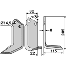 Fräsmesser - rechts MAL03R Maletti by Muzzi