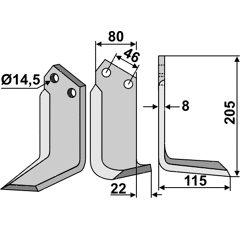 Fräsmesser - rechts MAL03R Maletti by Muzzi