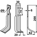 Fräsmesser Rechts 200 x 30 Nachbau