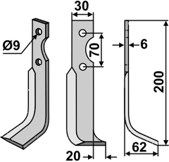 Fräsmesser Rechts 200 x 30 Nachbau