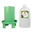 Abreuvoir double cylindre avec pieds ligne verte - CHICK'A