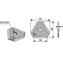 Futtermischwagenmesser ZAGO 60613001 Nachbau