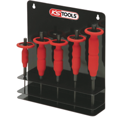 Jeu de 5 chasses goupilles Amortis 3 A 8 mm présentoir mural