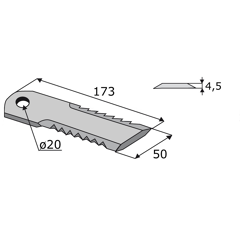 Couteau pour broyeur JOHN DEERE Z75875 adaptable 