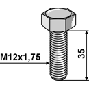 Boulon à tête hexagonal M12 adaptable - BlackSteel©