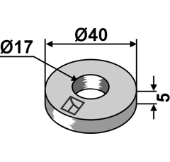 Unterlegscheibe Ø40x6xØ17 - Mehrere Marken