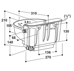 Abreuvoir à flotteur avec résistance 24V/40W 341-H | SUEVIA