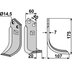 Lame droite pour Fraise/Rotavator MALETTI MA1302177 adaptable - Blacksteel©