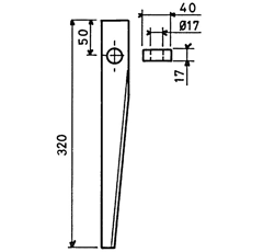 Dent pour herses rotatives KUHN 52503700 adaptable 