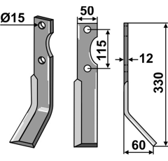 Fräsmesser Rechts 330 x 50 Forigo-Roteritalia Nachbau