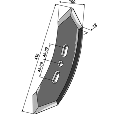 Pointe de soc réversible pour cultivateur KÖCKERLING 506033 - BlackSteel©