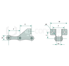 Maillon d'entrainement 88,5 mm type S 52 pour chaînes de moissonneuses-batteuses