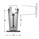 Pied béquille avec fixation basculante 135 mm adaptable