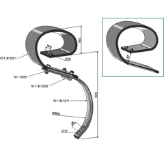 Dent 760 mm pour cultivateur adaptable