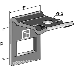 Halter für Zinken 65x12 - 80x80