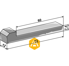 Clavette à talon pour épandeur 72 x 12 mm adaptable