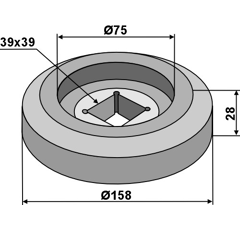 Außenflansch Ø 158 mm - 28 mm Nachbau  