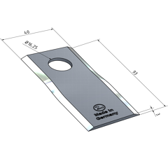 KM-Klinge rechts 93x40x3 mm LochØ: 16 25 mm 274097N New Holland Nachbau 