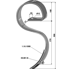 Dent pour déchaumeur AMAZONE 103550154 adaptable