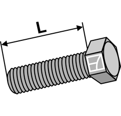 Sechskantschraube M10x1,5x30 ohne Mutter - galvanisch verzinkt