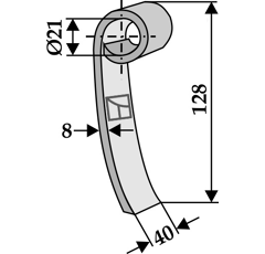 Fléau 128 x 40 mm pour broyeur BOMFORD 0618901 adaptable - Blacksteel©
