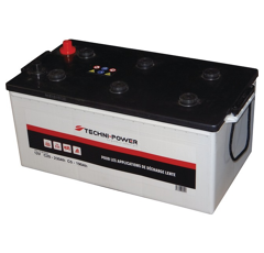 Batterie tracteur 12v 230Ah decharge lente + en haut à gauche | TECHNI-POWER