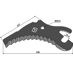 Lame pour presse à balle FERABOLI ROT0054 adaptable - Blacksteel©
