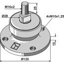 Palier pour coutres circulaires NIAUX Ø 10 x 120 mm adaptable - BlackSteel©