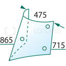 Vitre de coin gauche pour tracteur RENAULT 7700054132 adaptable