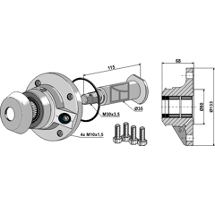 Palier completo derecha para máquina agrícola AGROLUX 3940279M1 adaptable