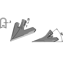 Cœur 340 x 3 mm pour bineuse SCHMOTZER 361518 adaptable - BlackSteel©