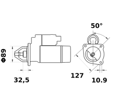 Anlasser MAHLE LETRIKA IS1109 12V 4,2kW - Traktor