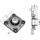 Palier de serrage UCF 45 mm adaptable - BlackSteel©