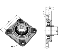 Palier de serrage UCF 45 mm adaptable - BlackSteel©