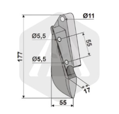 Drillscharspitze 177 mm 3378100 - 99.LM-02 LEMKEN - Nachbau