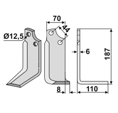 Fräsmesser - rechts MAS09R Maschio by Muzzi
