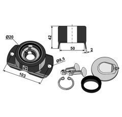 Roulement pour KONGSKILDE 103000811 adaptable - BlackSteel©