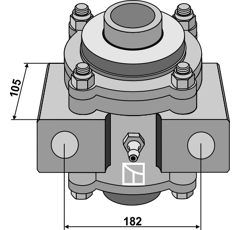 Cuerpo de cojinete completo sin brida 182 mm adaptable
