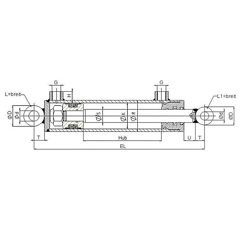 Hydraulikzylinder doppeltwirkend mit Querbüchsen Schema-Hydraulik DZ5025100QB