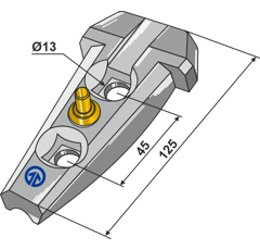 Halter komplett - Serie 200 - Bourgault - Gewicht 0.490 kg - Nachbau