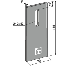 Racloir métallique 165 x 70 mm pour rouleau packer FRANDENT adaptable
