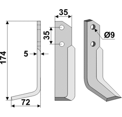 Fräsmesser Links 174 x 35 Nibbi Decimo Nachbau