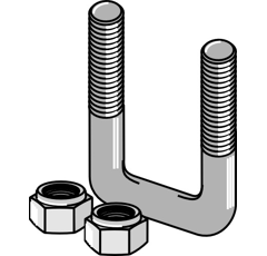 Boulon étrier M16 pour dent à ressort adaptable BlackSteel©