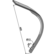 Dent partie inférieure 460 x 45 mm pour cultivateur adaptable