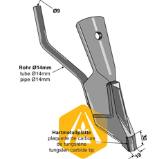 Messerschar Hartmetall 9 x 14 mm für Sämaschine BOURGAULT – Nachbau