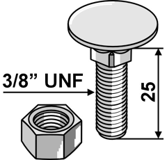 Boulon 25 mm x 3/8" UNF adaptable - BlackSteel©