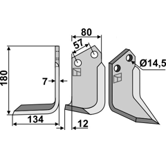 Lame gauche pour Fraise/Rotavator CELLI 422513 adaptable - Blacksteel©