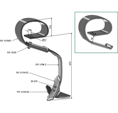 Federzinken 150 x 14 für Grubber KONGSKILDE OVERUM 101155065 Nachbau  