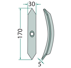Soc 170 x 30 x 5 mm pour cultivateur GARD adaptable