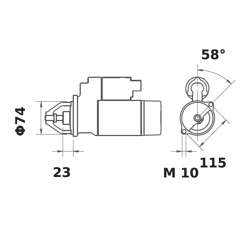 Anlasser IS 1404 / 12V 2KW Z13 Mahle-Iskra-Letrika 13 Zähne